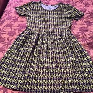 LuLaRoe Women's Dress in Yellow and Black